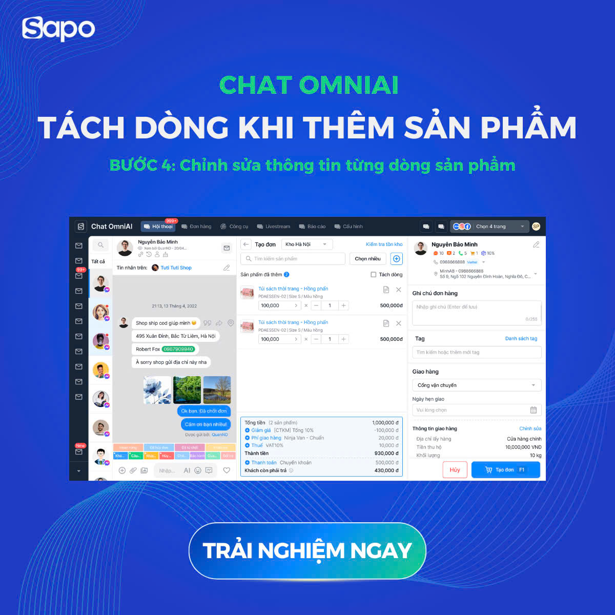Tách dòng bước 4